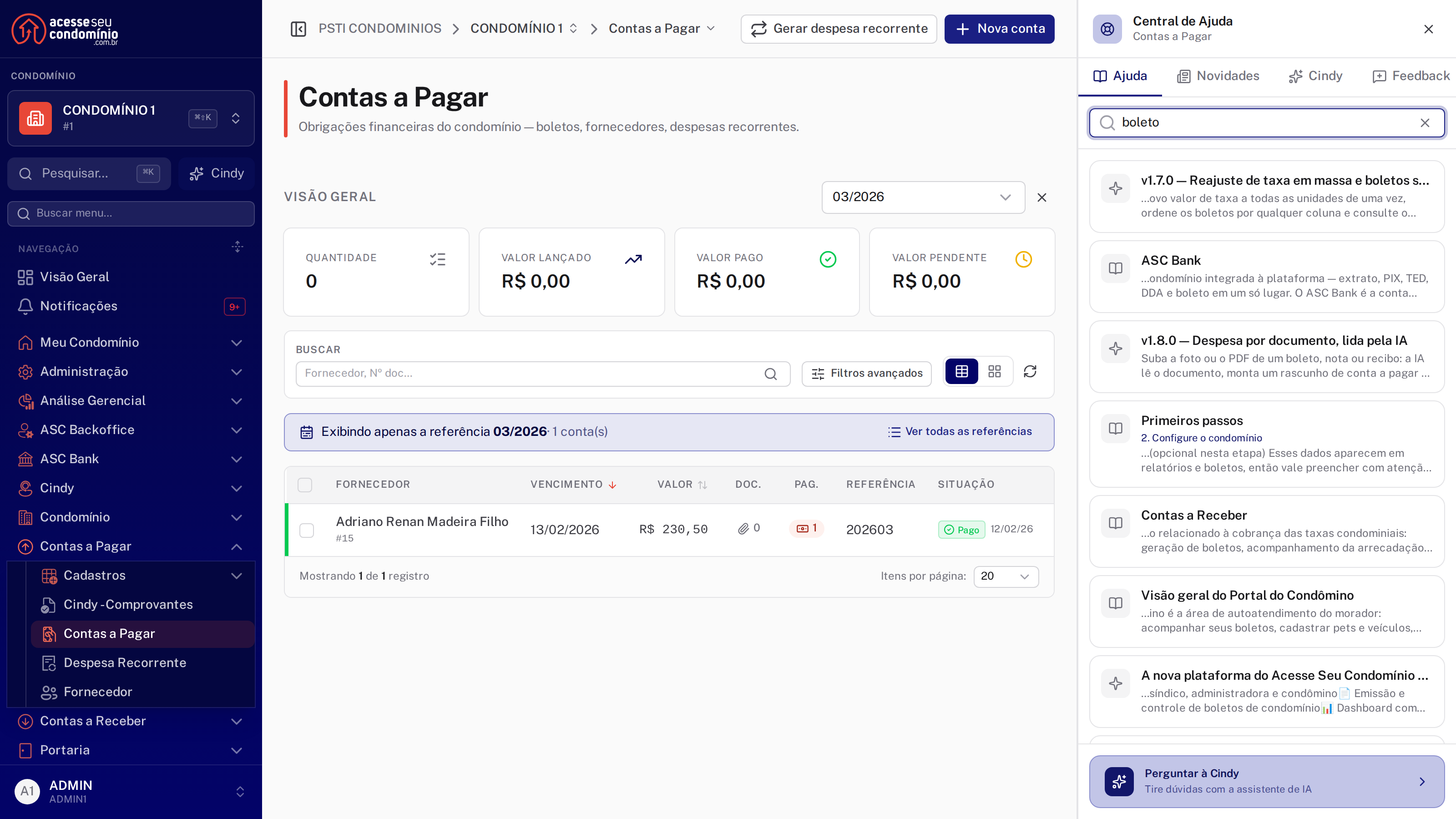 Busca da Central de Ajuda sobre documentação, blog e novidades