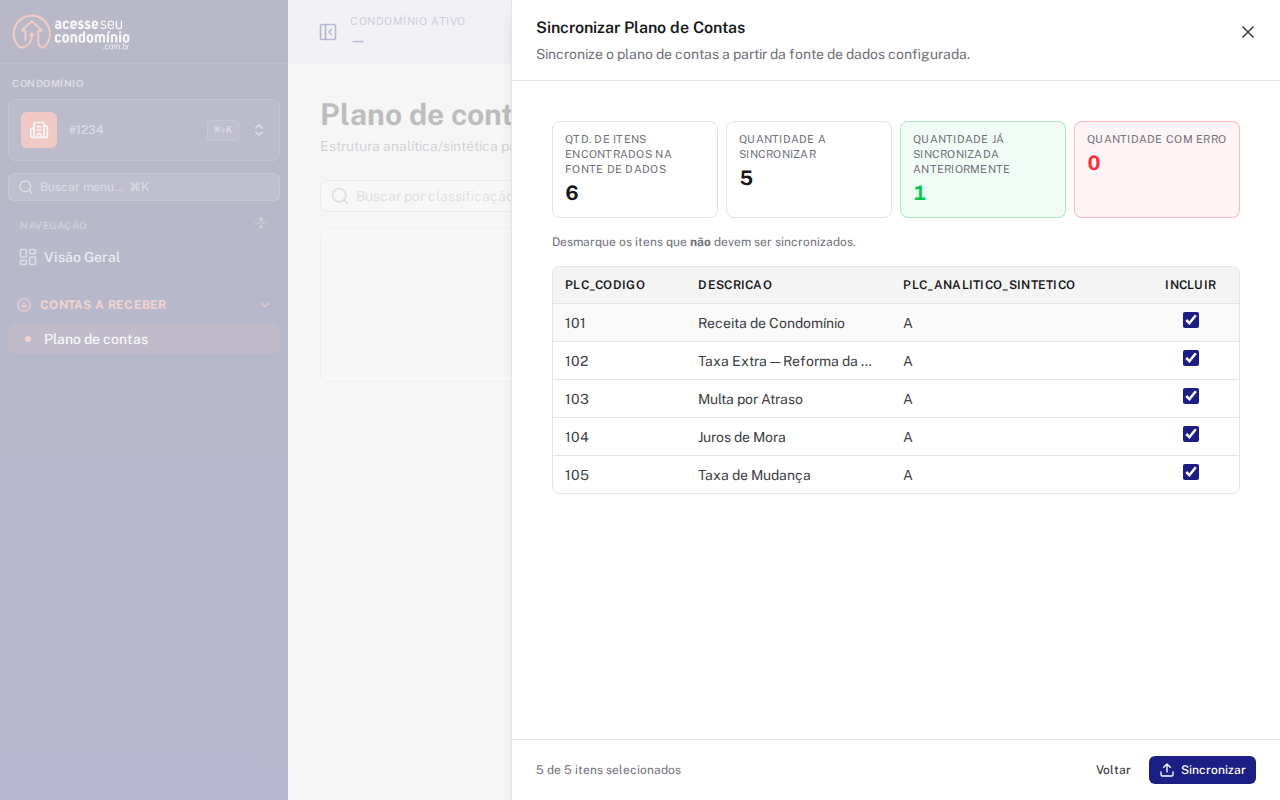 Passo 2 — preview com indicadores e itens para revisão