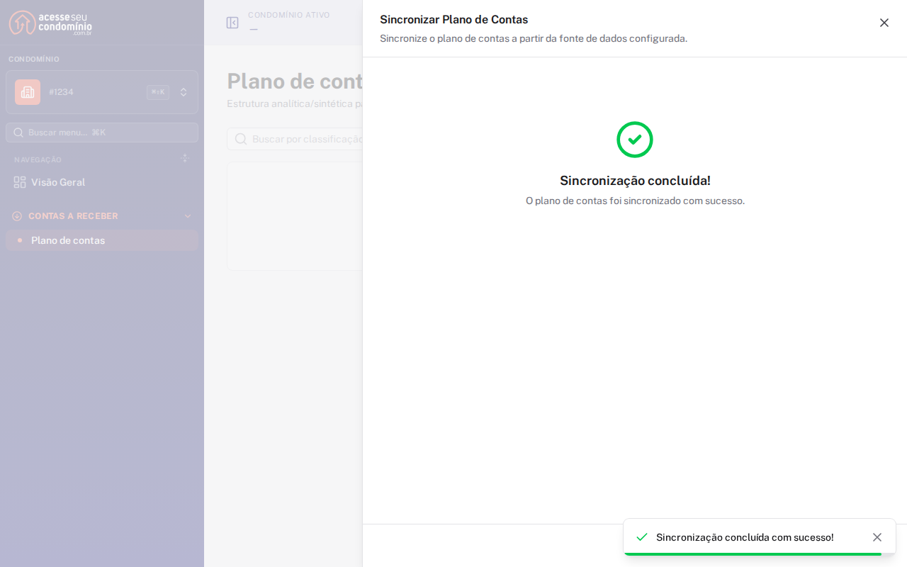 Passo 3 — sincronização concluída com sucesso